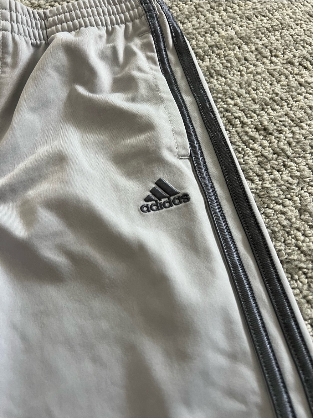 adidas Light Gray Athletic Shorts with Logo
